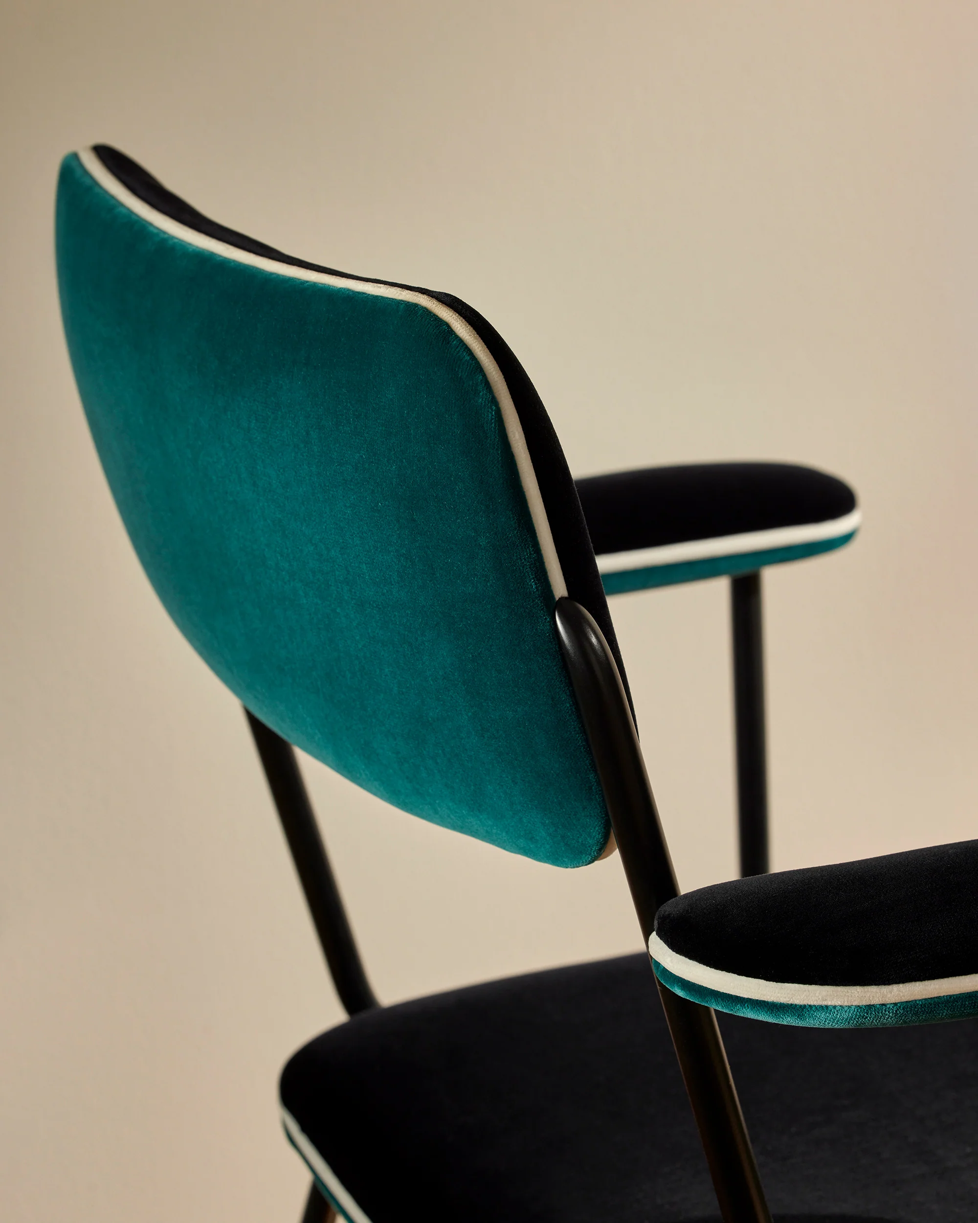 Chaise accoudoirs Double Jeu - Bleu Sarah - Image 3