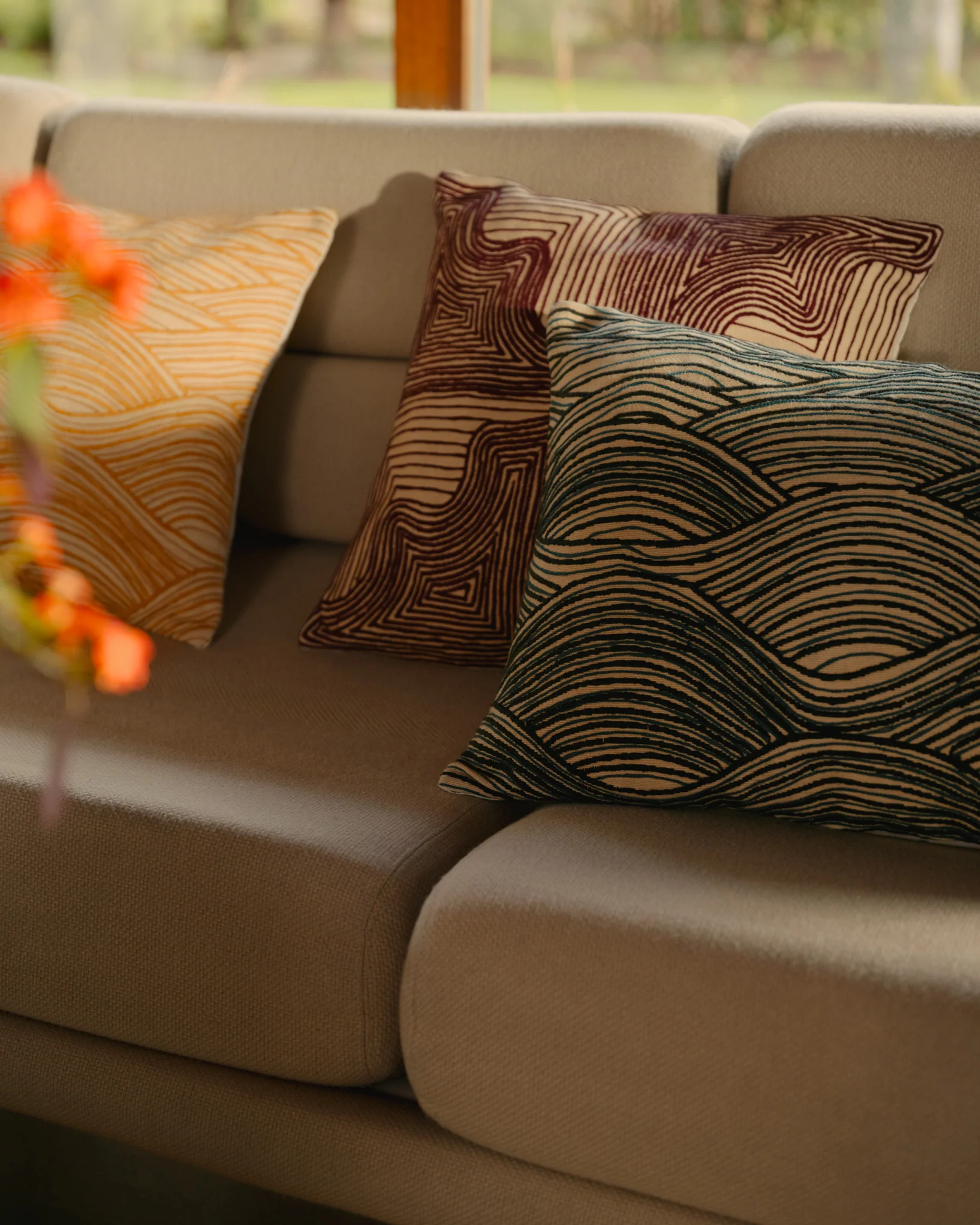 Coussin Onda  - Ocre rectangulaire - Image 5