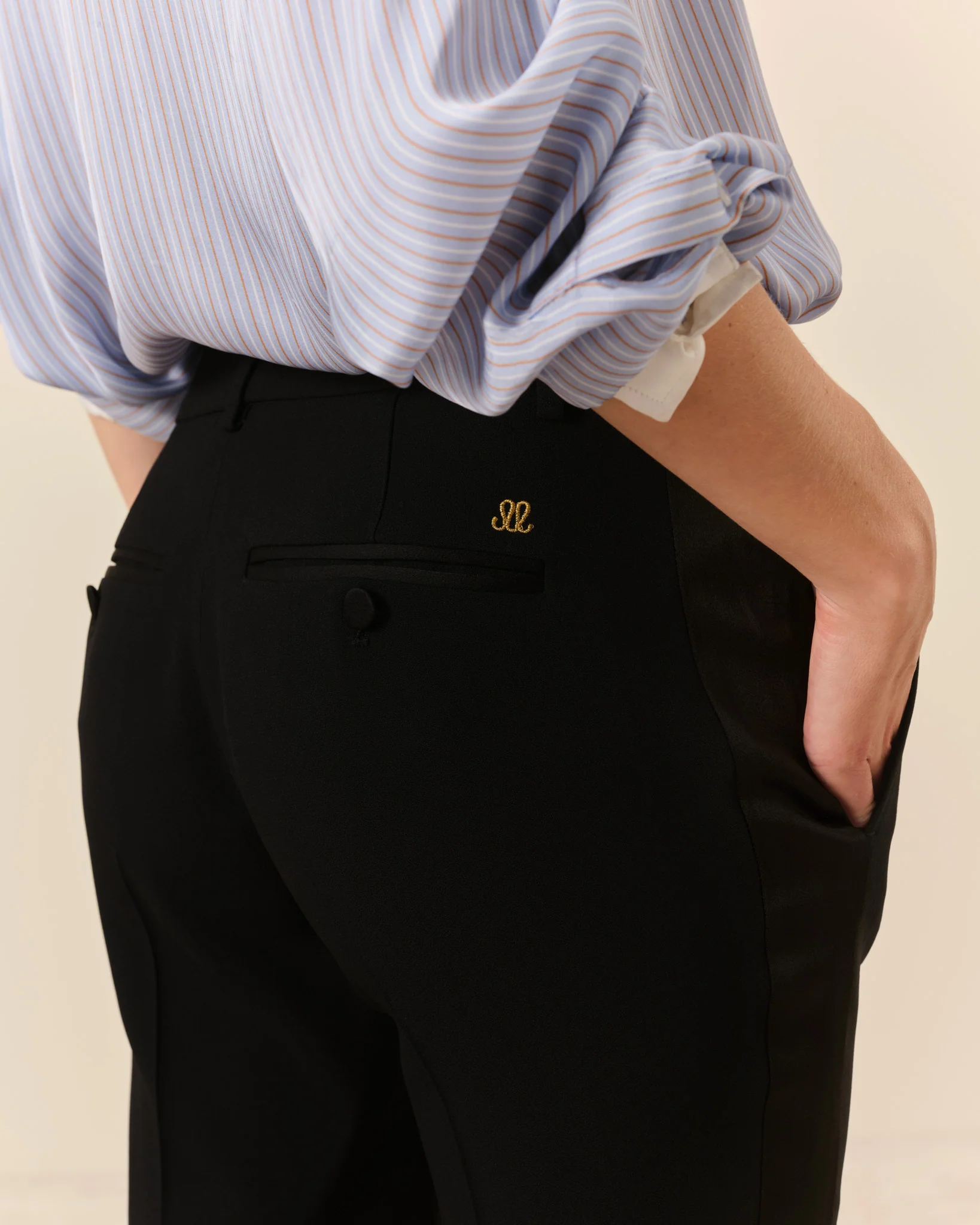Pantalon de smoking Claude court - Noir - Image 4