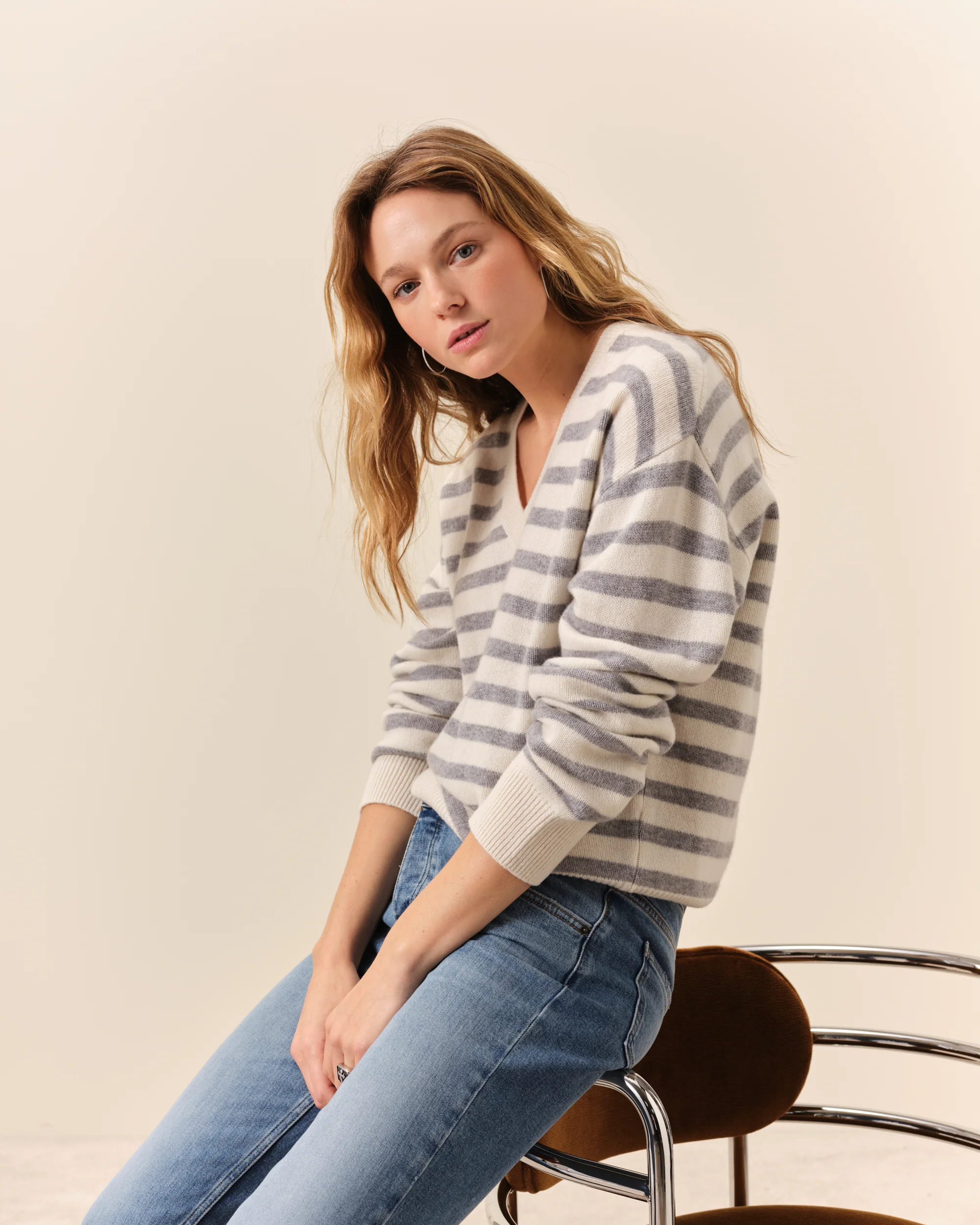 Pull Rivoli - Ecru/Gris Chiné - Image 4