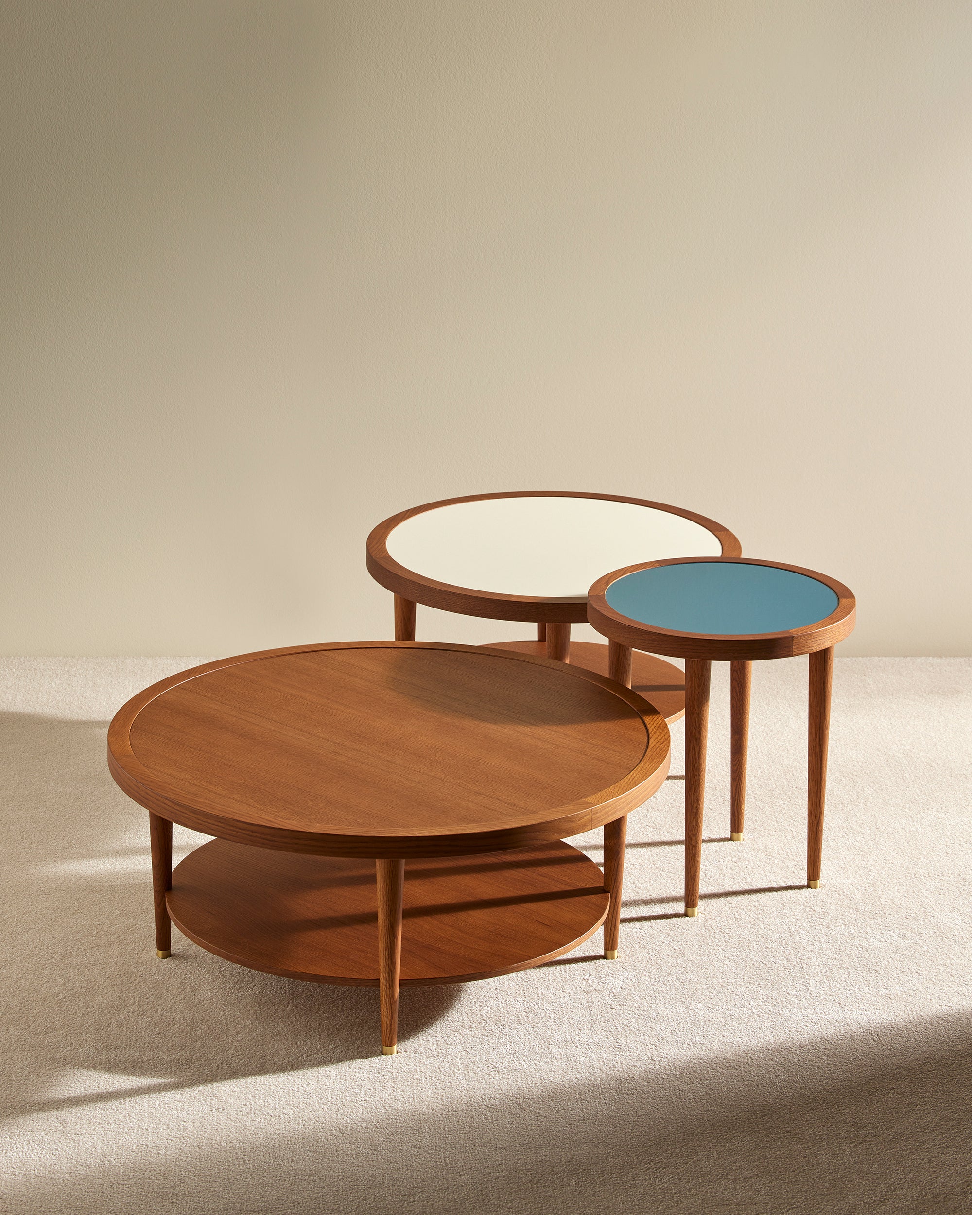 Table basse ronde Puzzle - Bleu Sarah - Image 3