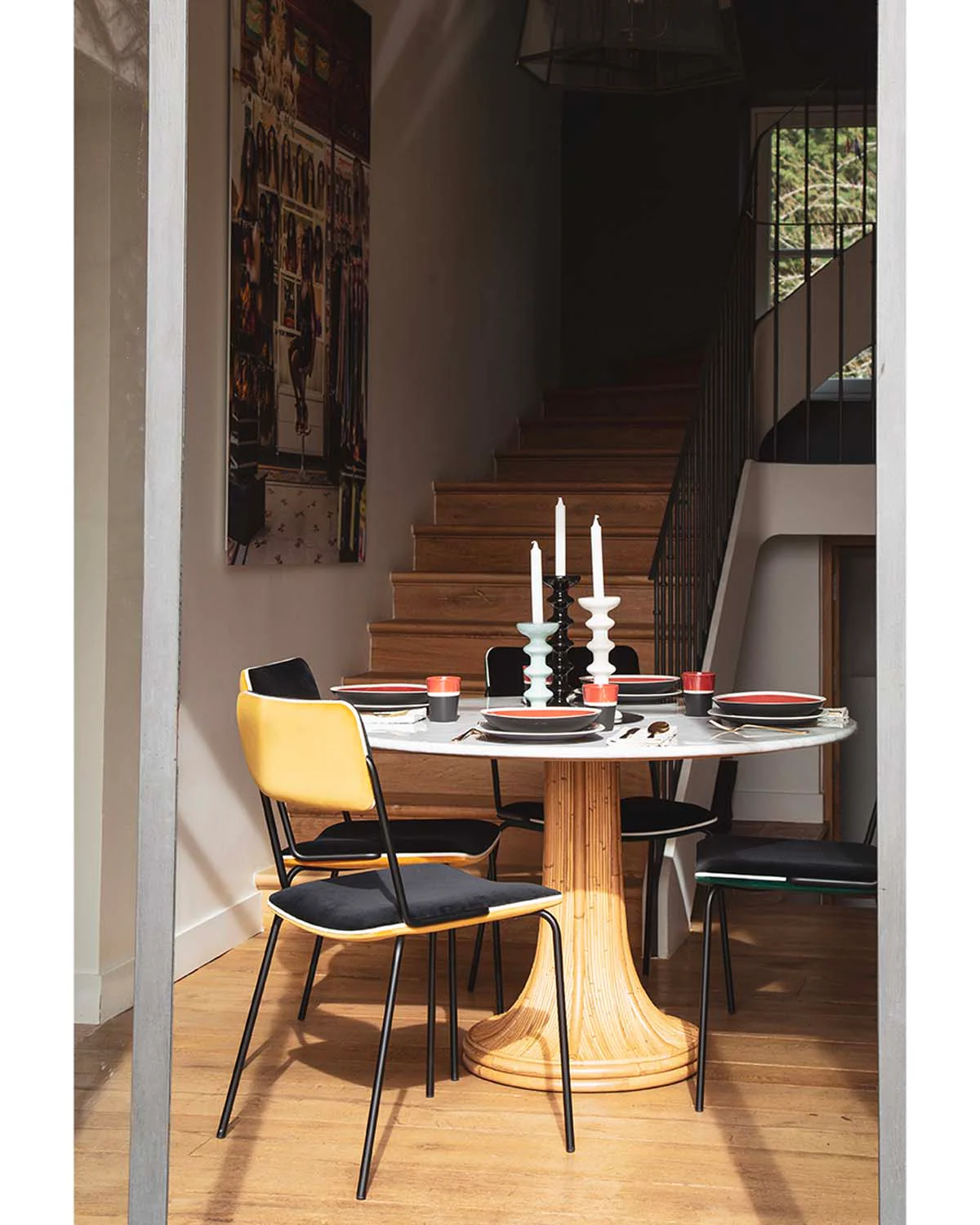 Table Riviera - Naturel / Marbre Blanc - Image 3