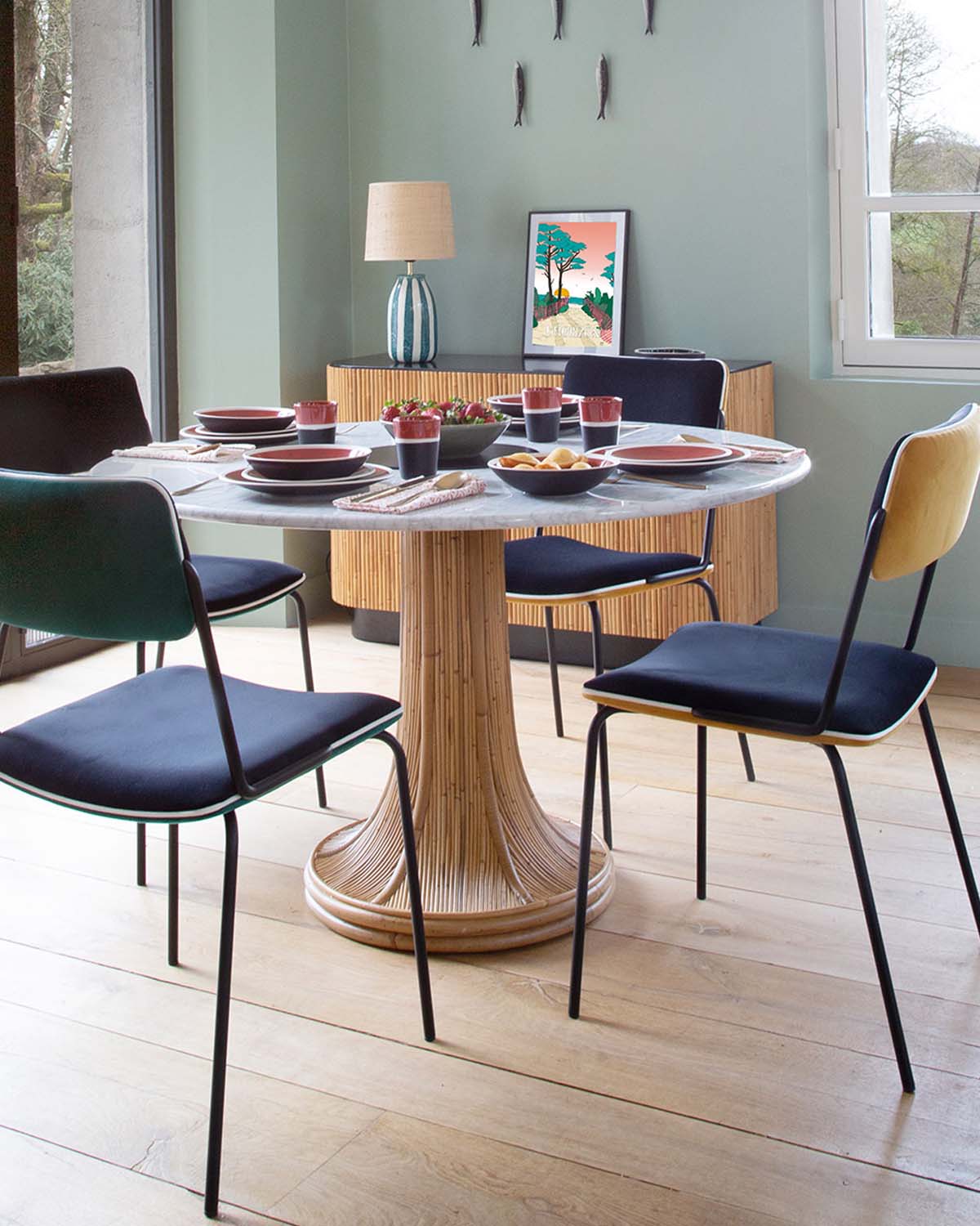 Table Riviera - Naturel / Marbre Blanc - Image 4